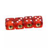 TT-products ventieldoppen Dice Clear Red dobbelstenen 4 stuks rood