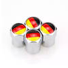 TT-products ventieldoppen aluminium Duitse vlag zilver 4 stuks