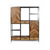 Livingfurn - Kabinetkast Brooklyn 160cm - Mangohout / Gecoat Staal