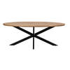 Livingfurn - Eetkamertafel Jesper Oval 210 cm - Mangohout / Gecoat Staal