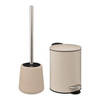 5Five Badkamer accessoires set - beige - pedaalemmer/wc-borstel - Badkameraccessoireset