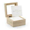 Gastenboek/huwelijksadvies box - Bruiloft - incl. 100 wensbriefjes - hout/wit - 10 x 6 cm - Gastenboeken
