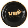 Santex VIP thema feest wegwerpbordjes - 10x stuks - 23 cm - goud/zwart themafeest - Feestbordjes