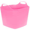 Flexibele emmer - roze - 15 liter - kunststof - vierkant - 30 x 29 cm - Wasmanden