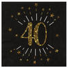 Santex Verjaardag feest servetten leeftijd - 10x - 40 jaar - goud - 33 x 33 cm - Feestservetten