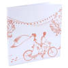Santex gastenboek/receptieboekAƒaEsA‚A Bruidspaar - Bruiloft - wit/roze - 24 x 24 cm - just married - Gastenboeken