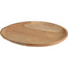 H&S Collection kaarsen plateau - decoratie - teak hout - D40 x H2 cm - Decoratieve Schaal (binnen)