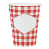 Santex boerenbont Oktoberfest thema wegwerp bekertjes - 10x - 270 ml - gingham/vichy print - Feestbekertjes