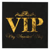 Santex VIP thema feest servetten - 10x stuks - 33 x 33 cm - papier - goud/zwart themafeest - Feestservetten