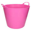 Flexibele emmer - roze - 27 liter - kunststof - 40 x 35 cm - Wasmanden