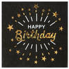 Santex Verjaardag feest servetten happy birthday - 10x - goud - 33 x 33 cm - Feestservetten