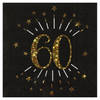 Santex Verjaardag feest servetten leeftijd - 10x - 60 jaar - goud - 33 x 33 cm - Feestservetten