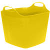 Flexibele emmer - geel - 15 liter - kunststof - vierkant - 30 x 29 cm - Wasmanden
