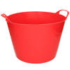 Flexibele emmer - rood - 15 liter - kunststof - 35 x 29 cm - Wasmanden