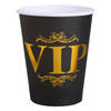 Santex VIP thema feest wegwerp bekertjes - 10x stuks - 270 ml - karton - goud/zwart themafeest - Feestbekertjes