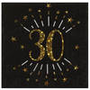 Santex Verjaardag feest servetten leeftijd - 10x - 30 jaar - goud - 33 x 33 cm - Feestservetten
