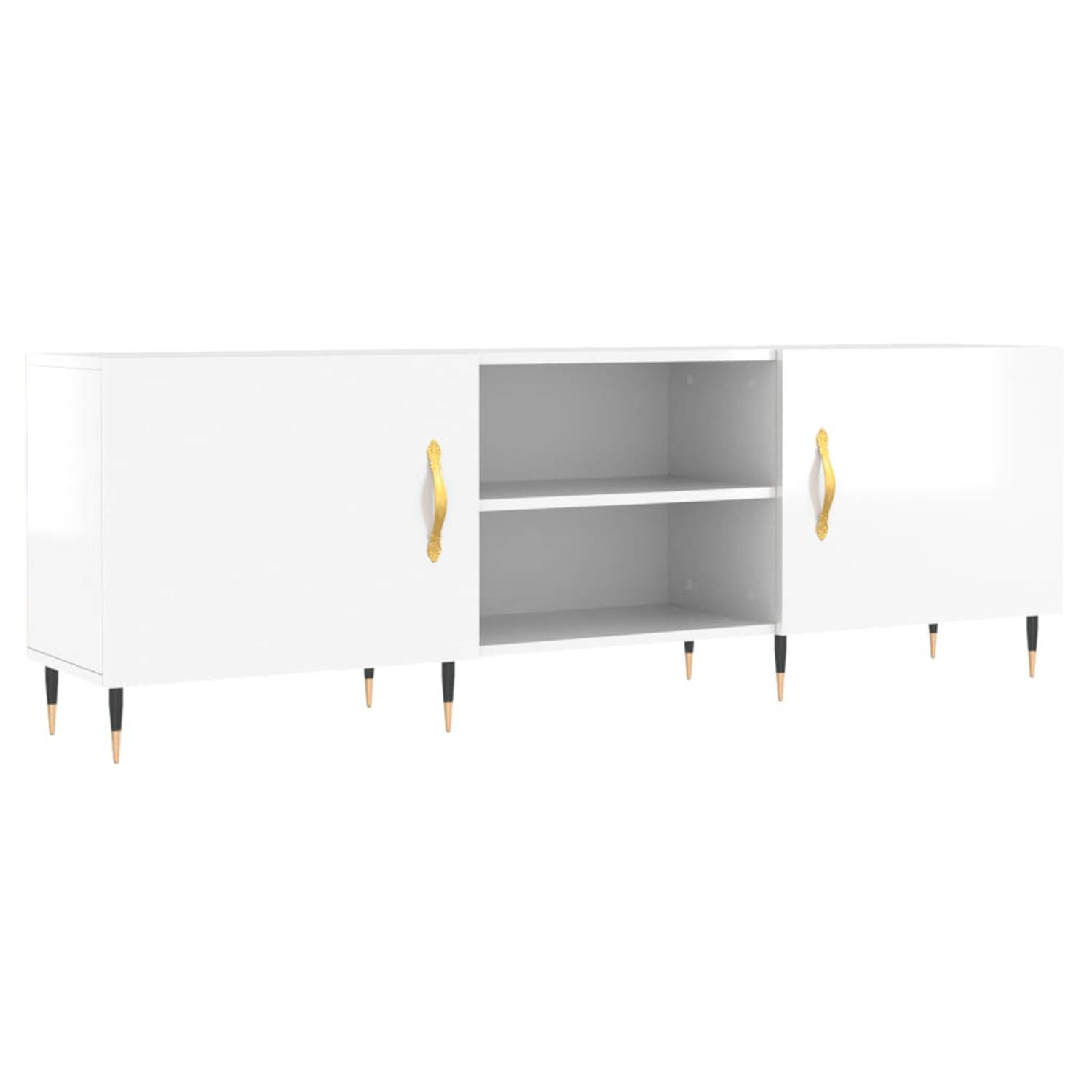 vidaXL Tv-meubel 150x30x50 cm bewerkt hout hoogglans wit