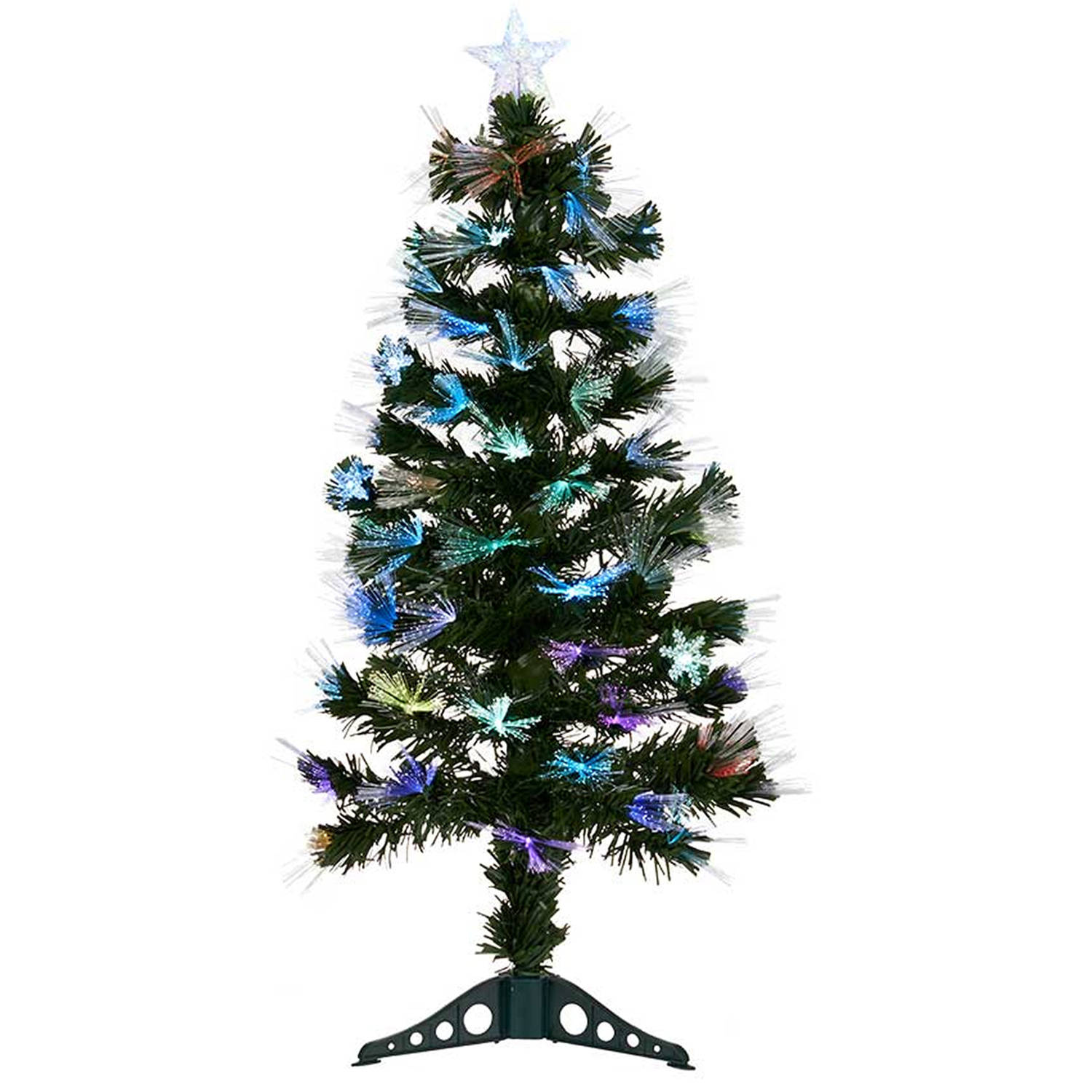 Krist+ kunst kerstboom - fiber optic - H90 cm - met LED verlichting - Kunstkerstboom
