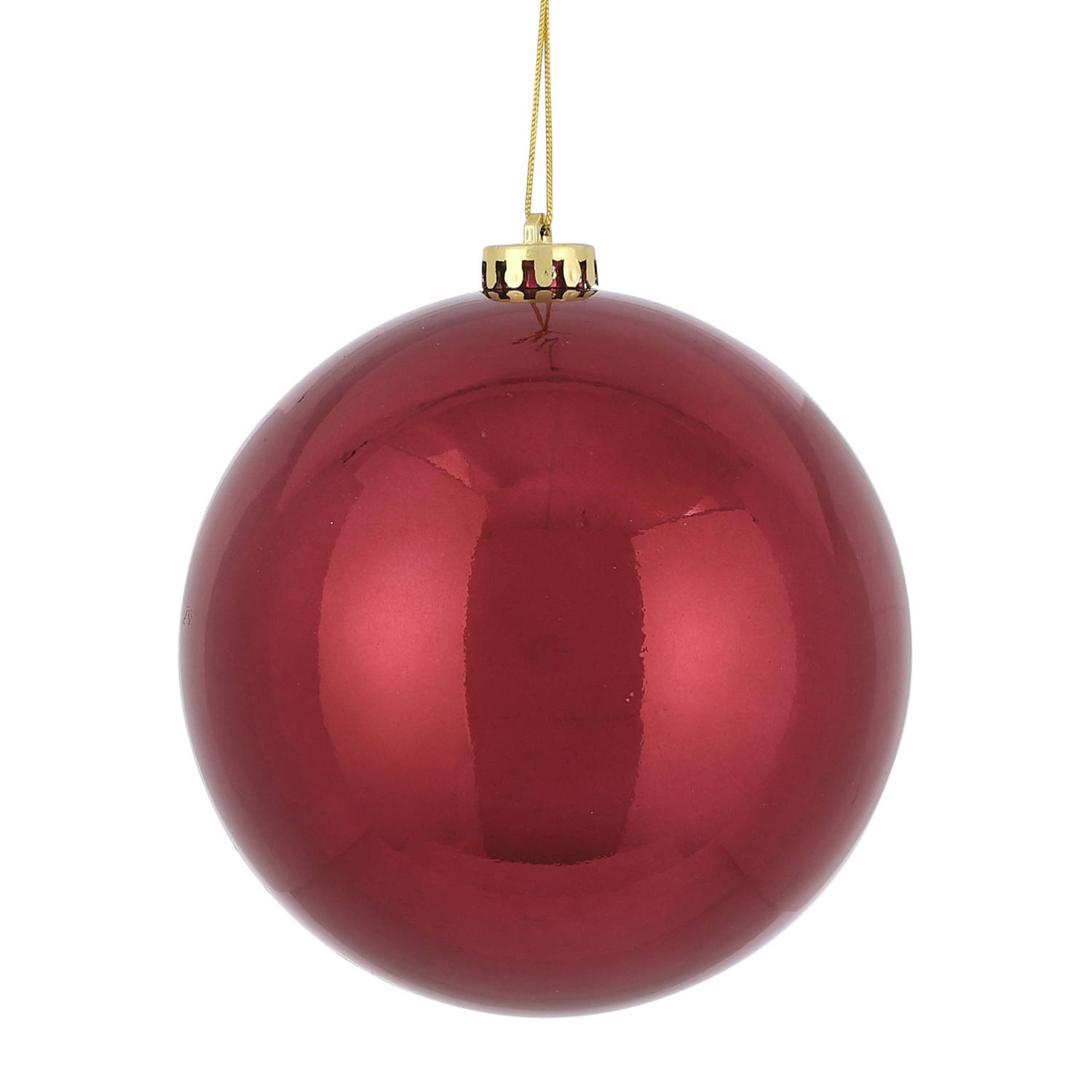 1x Grote kunststof kerstballen donkerrood 15 cm - Kerstbal