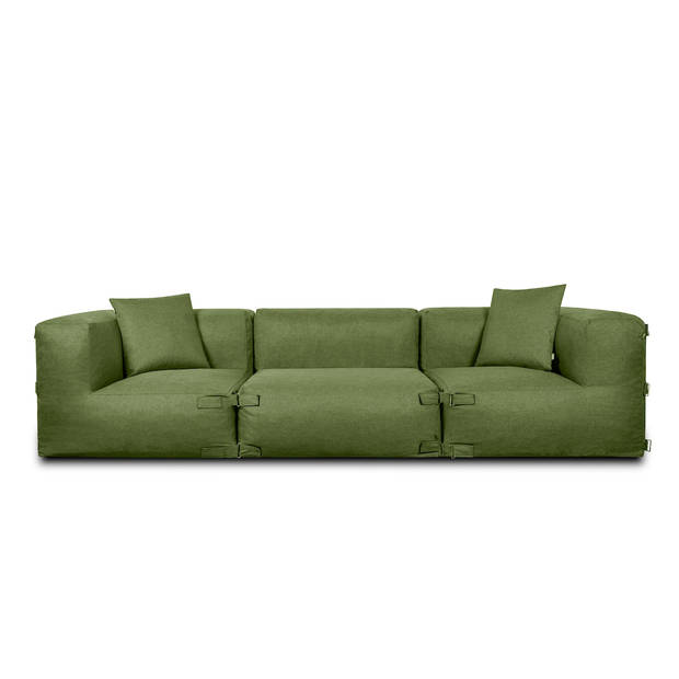 Feel Furniture - Binnen & Buiten bank - Odin - 4 Persoonsbank - Groen - Met Hocker