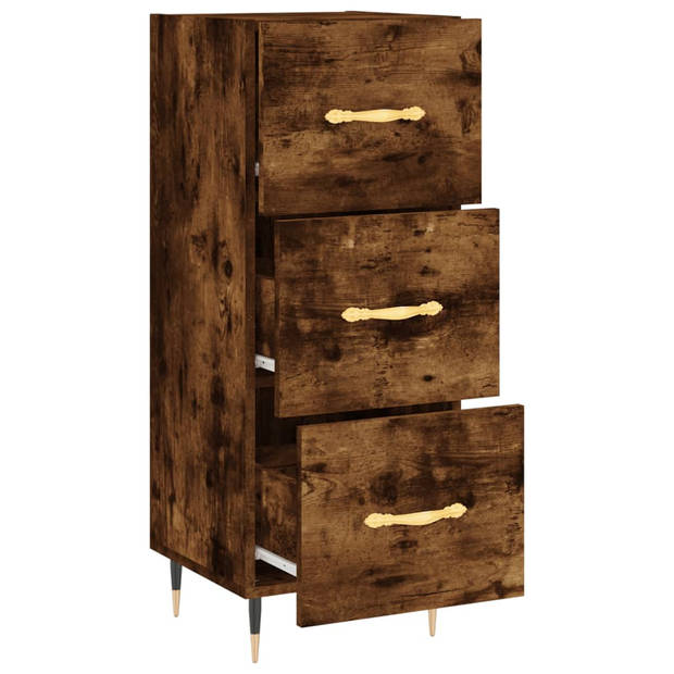 The Living Store Dressoir - s - Bijzetkast - 34.5 x 34 x 90 cm - Gerookt eiken