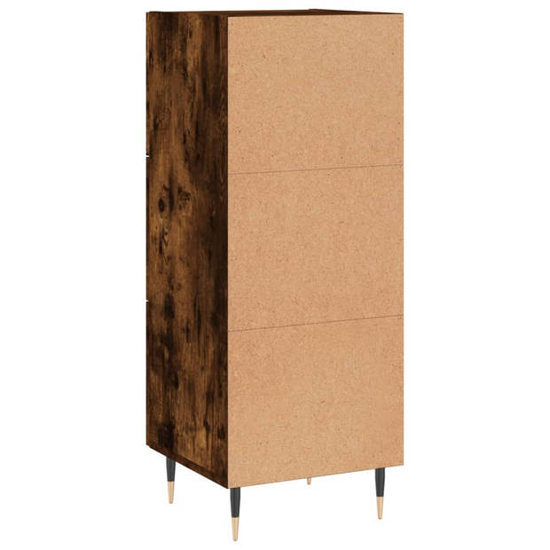 The Living Store Dressoir - s - Bijzetkast - 34.5 x 34 x 90 cm - Gerookt eiken