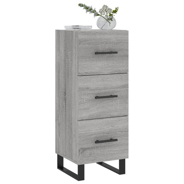 The Living Store Dressoir Bijzetkast - 34.5 x 34 x 90 cm - Grijs Sonoma Eiken