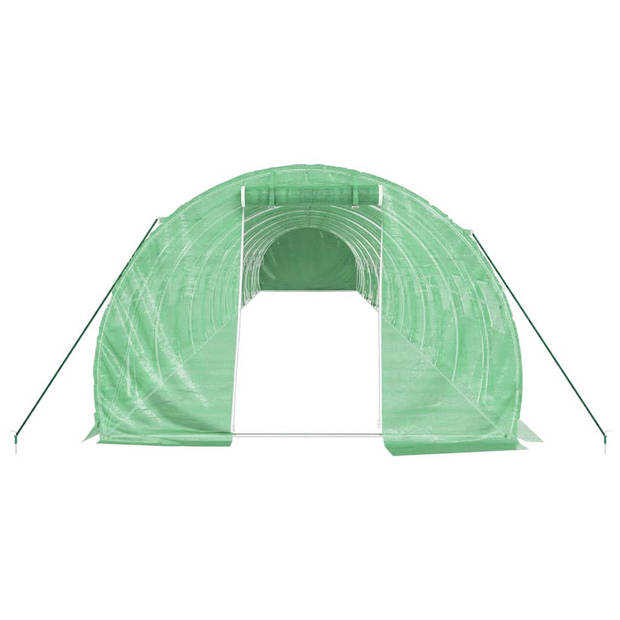 The Living Store Broeikas XXL - 16x3x2m - Groen - PE en gegalvaniseerd staal