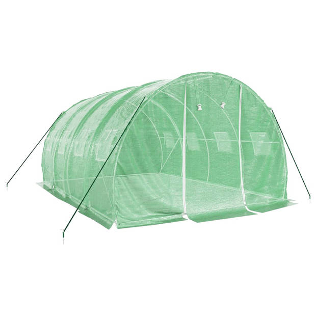 The Living Store Broeikas - PE en gegalvaniseerd staal - 4 x 3 x 2 m - Groen