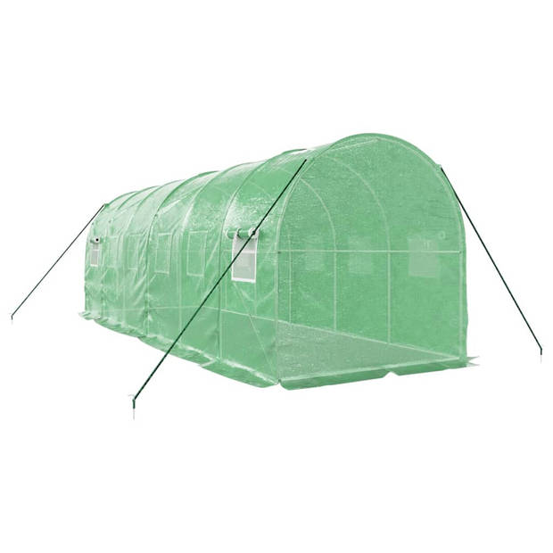 vidaXL Tuinkas met stalen frame 12 m² 6x2x2 m groen