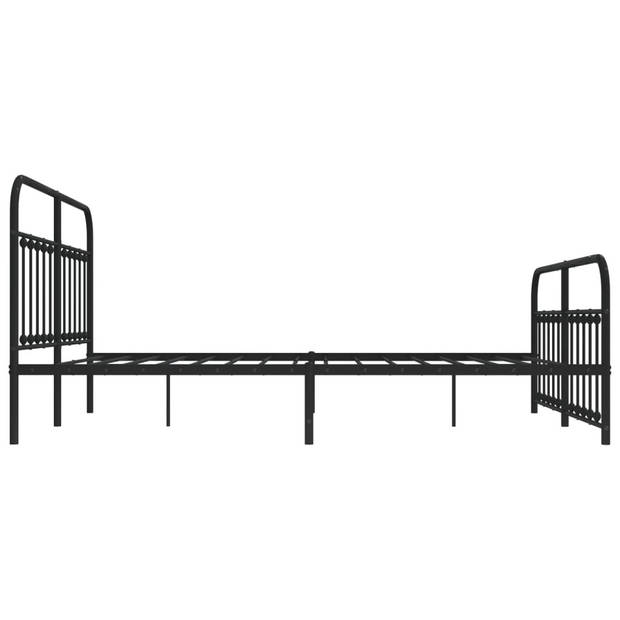 vidaXL Bedframe met hoofd- en voeteneinde metaal zwart 180x200 cm