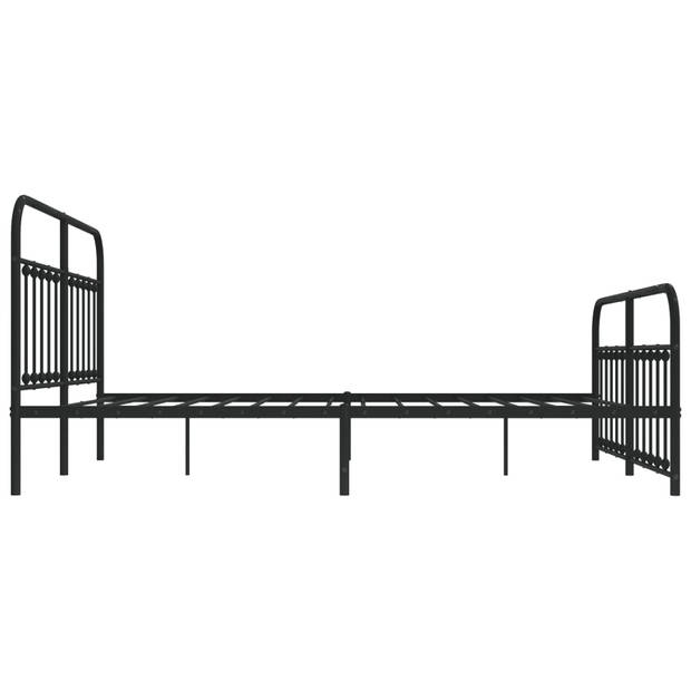 vidaXL Bedframe met hoofd- en voeteneinde metaal zwart 160x200 cm