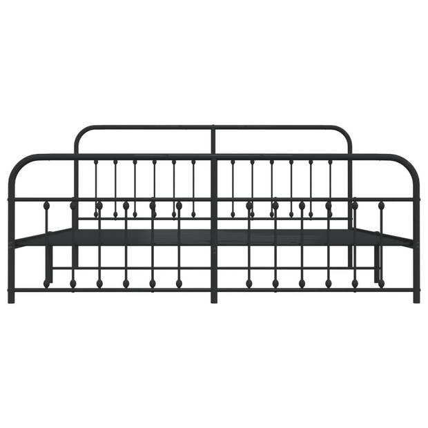 vidaXL Bedframe met hoofd- en voeteneinde metaal zwart 193x203 cm