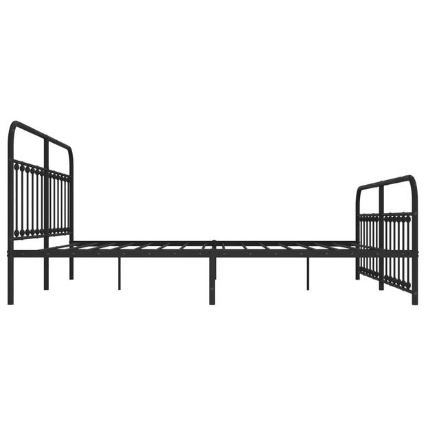 vidaXL Bedframe met hoofd- en voeteneinde metaal zwart 193x203 cm