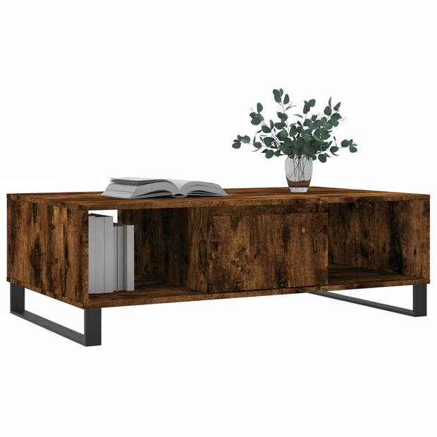 vidaXL Salontafel 104x60x35 cm bewerkt hout gerookt eikenkleurig