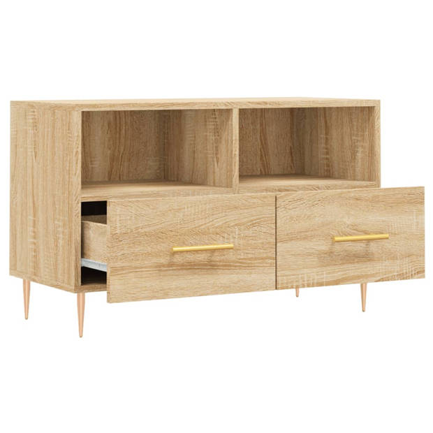 vidaXL Tv-meubel 80x36x50 cm bewerkt hout sonoma eiken