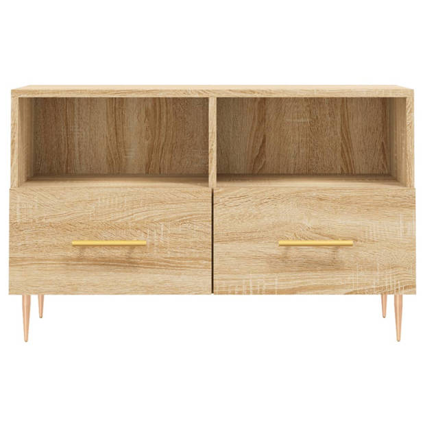 The Living Store TV-meubel - Sonoma eiken - 80x36x50 cm - Opbergruimte en Presenteerfunctie