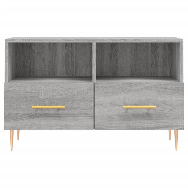 The Living Store TV-meubel - Grijs sonoma eiken - 80 x 36 x 50 cm - Stevig materiaal