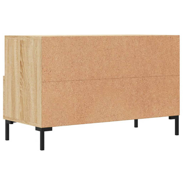 The Living Store TV-meubel Sonoma Eiken - 80 x 36 x 50 cm - Bewerkt hout en ijzer