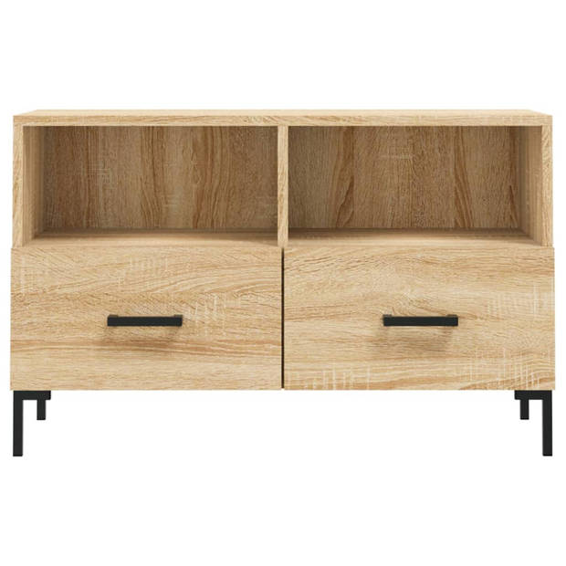 The Living Store TV-meubel Sonoma Eiken - 80 x 36 x 50 cm - Bewerkt hout en ijzer