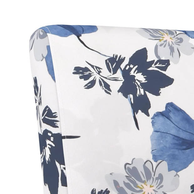 vidaXL Stoel gebloemd stof blauw