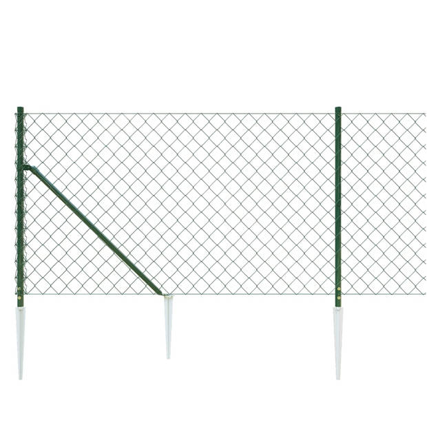 vidaXL Gaashek met grondankers 1,1x10 m groen