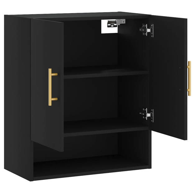 The Living Store Wandkast Black s - Zwevende Opbergkast 60x31x70 cm