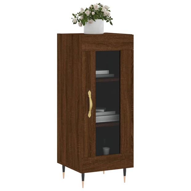 The Living Store Dressoir Vintage - Bruineiken - 34.5 x 34 x 90 cm - Duurzaam hout - Voldoende opbergruimte