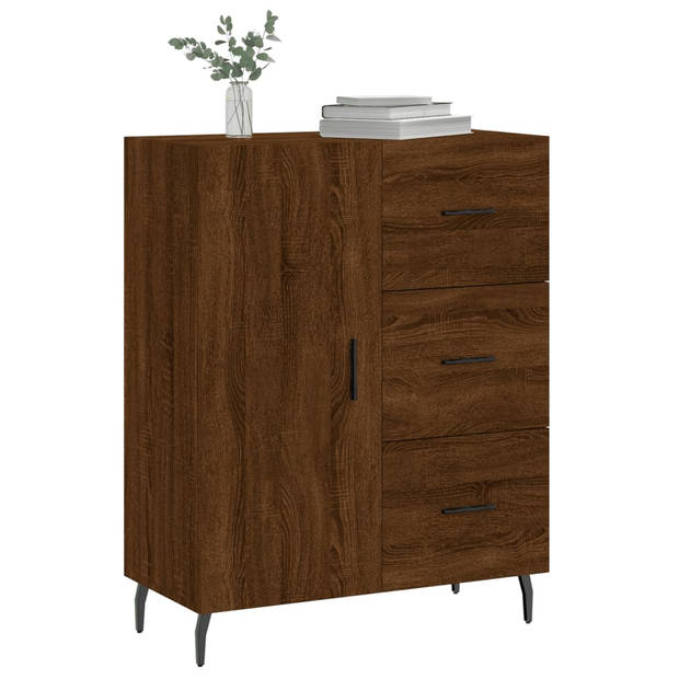 The Living Store Dressoir Classic Brown Oak - 69.5 x 34 x 90 cm - Stevig houten materiaal