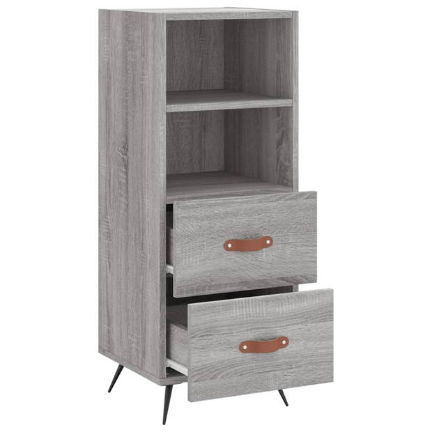 The Living Store Dressoir Modern - Grijs Sonoma Eiken - 34.5 x 34 x 90 cm - Duurzaam Houten Materiaal