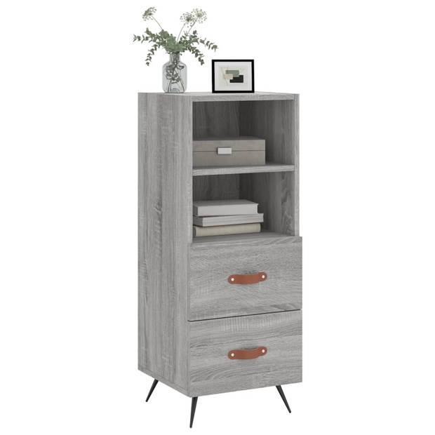 The Living Store Dressoir Modern - Grijs Sonoma Eiken - 34.5 x 34 x 90 cm - Duurzaam Houten Materiaal