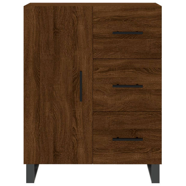 The Living Store Dressoir Bruineiken - 69.5 x 34 x 90 cm - Bewerkt hout en metaal