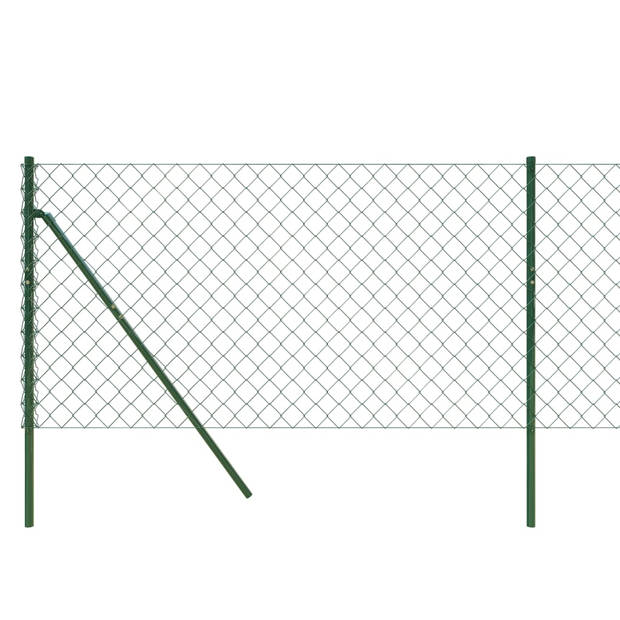 The Living Store Gaashek Groen - 1.1 x 25 m (H x L) - PVC Gecoat - Gegalvaniseerd Staal - Inclusief Accessoires