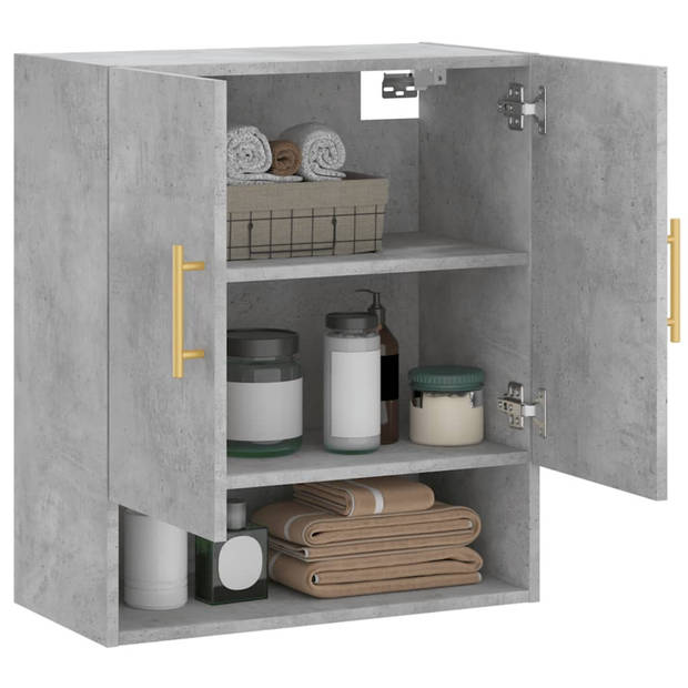 The Living Store Wandkast Betongrijs - - Afmetingen- 60 x 31 x 70 cm - Duurzaam bewerkt hout